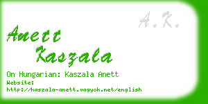 anett kaszala business card
